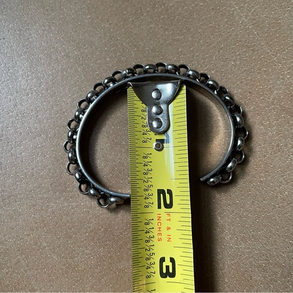 Elizabeth Cole chain cuff bracelet bangle silver layering minimal - Picture 7 of 8